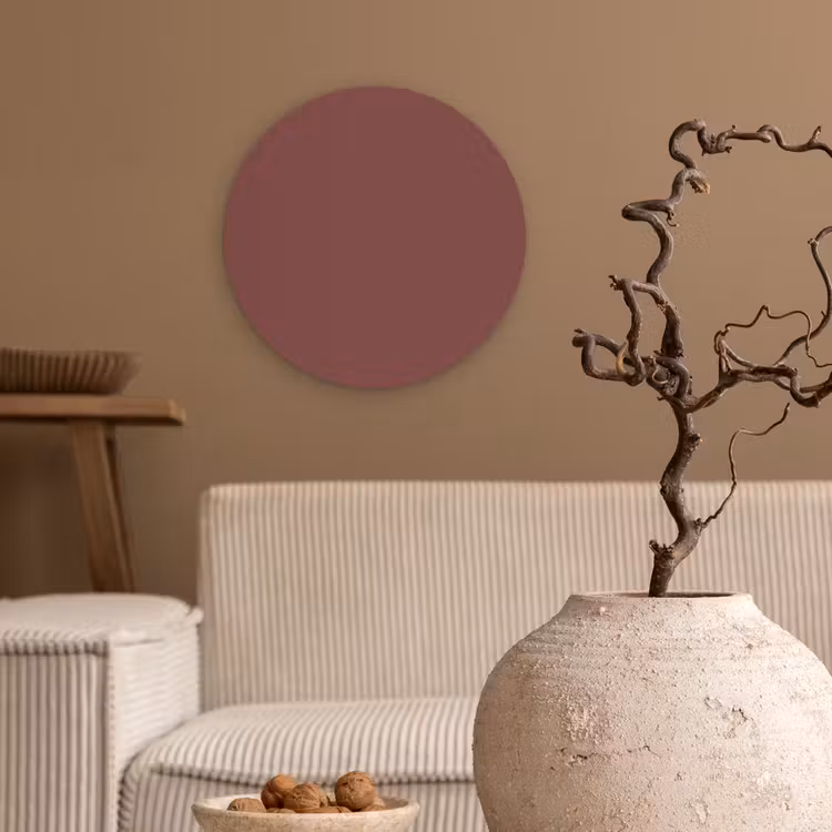 Muted - Raisin - Rood Wandcirkel kunststof plaat 5mm dik klein 188 -sfeer1