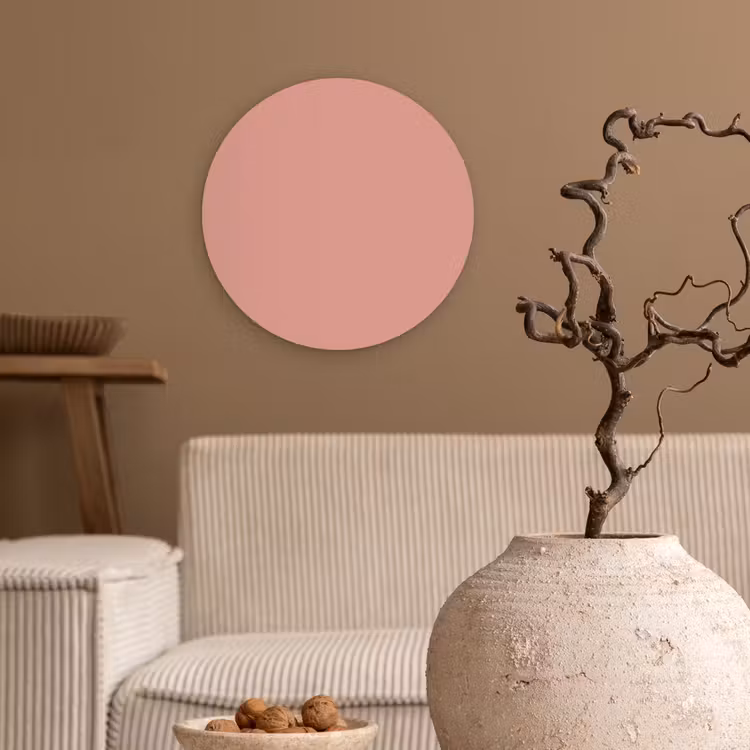 Muted - Salmon - Koraal Wandcirkel kunststof plaat 5mm dik klein 188 -sfeer1