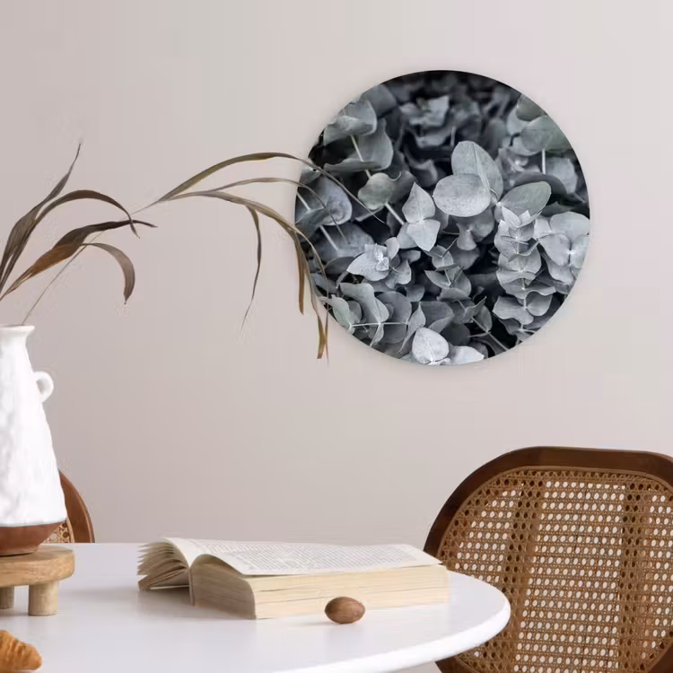 Natuur - Planten - Eucalyptus - Bladeren Wandcirkel kunststof plaat 5mm dik klein -sfeer4