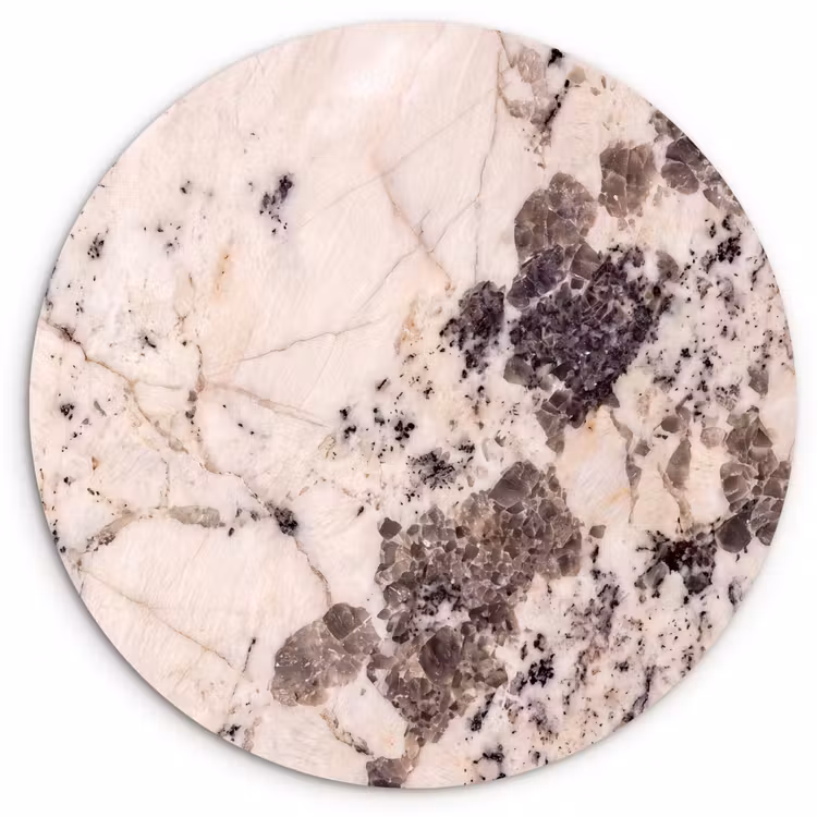 Natuursteen - Patroon - Abstract - Beige - Grijs Wandcirkel kunststof plaat 5mm dik klein -3d