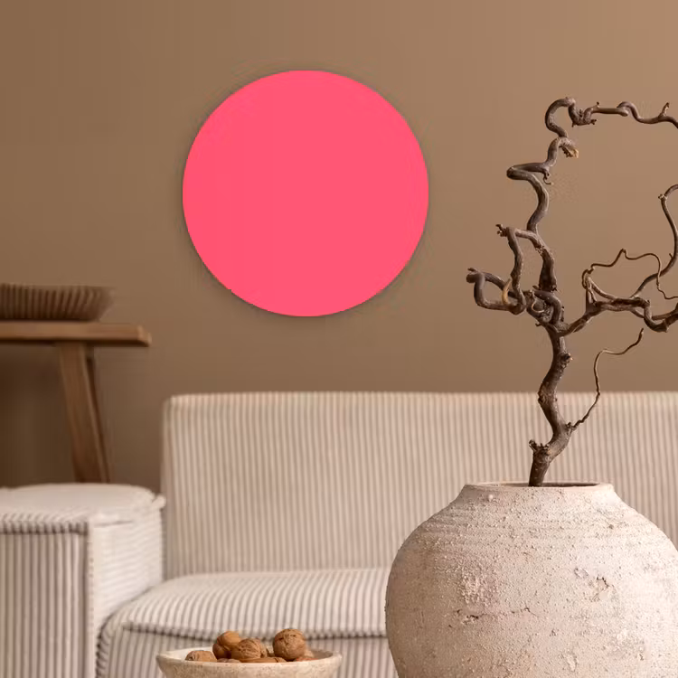 Neon - Flamingo - Roze Wandcirkel kunststof plaat 5mm dik klein 188 -sfeer1