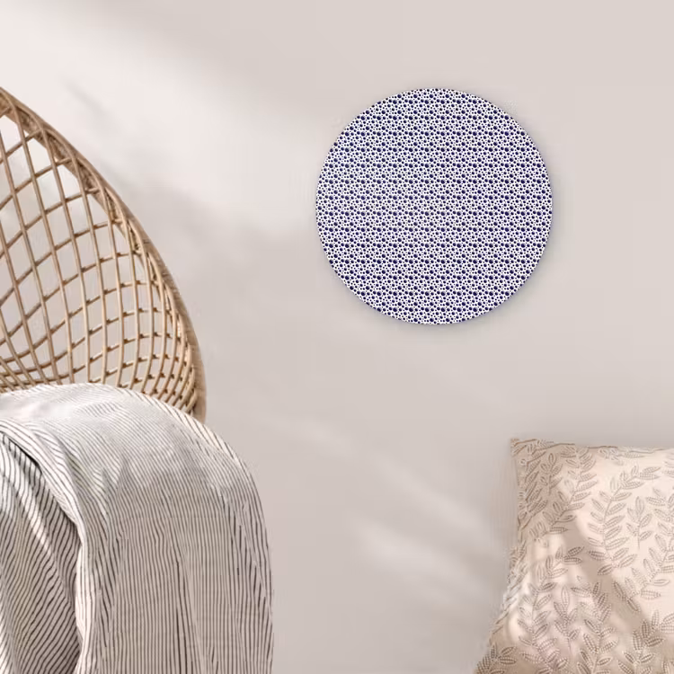 Oceaan - Bubbel - Blauw - Wit Wandcirkel kunststof plaat 5mm dik klein 188 -sfeer5