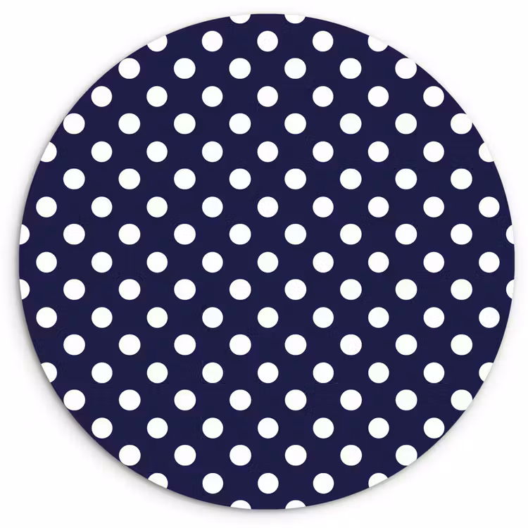 Oceaan - Stippen - Blauw - Wit Wandcirkel kunststof plaat 5mm dik klein 188 -3d