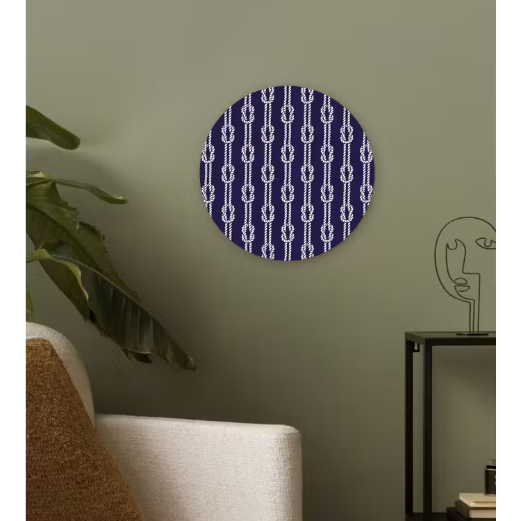 Oceaan - Touw - Blauw - Wit Wandcirkel kunststof plaat 5mm dik klein 188 -sfeer3