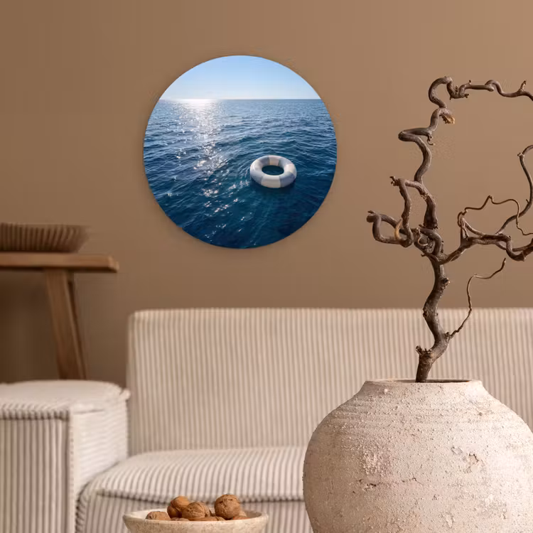 Oceaan - Zwemband - Horizon Wandcirkel kunststof plaat 5mm dik klein -sfeer1