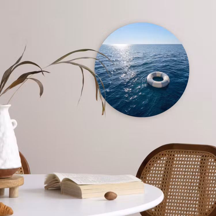 Oceaan - Zwemband - Horizon Wandcirkel kunststof plaat 5mm dik klein -sfeer4