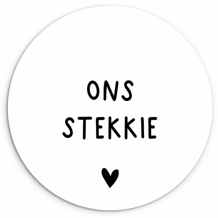 Ons stekkie - Spreuken - Quotes Wandcirkel kunststof plaat 5mm dik klein -3d