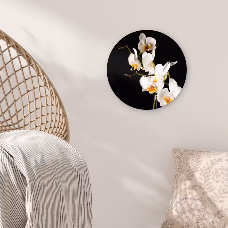 Orchidee - Bloemen - Planten - Botanisch Wandcirkel kunststof plaat 5mm dik klein -sfeer5