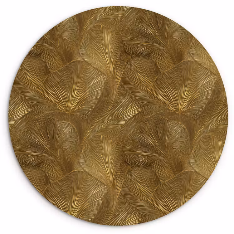 Organisch - Lijnen - Goud Wandcirkel kunststof plaat 5mm dik klein 188 -3d