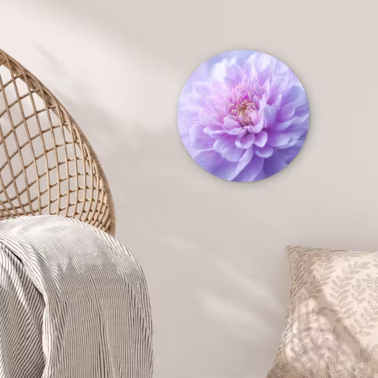 Paars - Dahlia - Dromerig Wandcirkel kunststof plaat 5mm dik klein -sfeer5