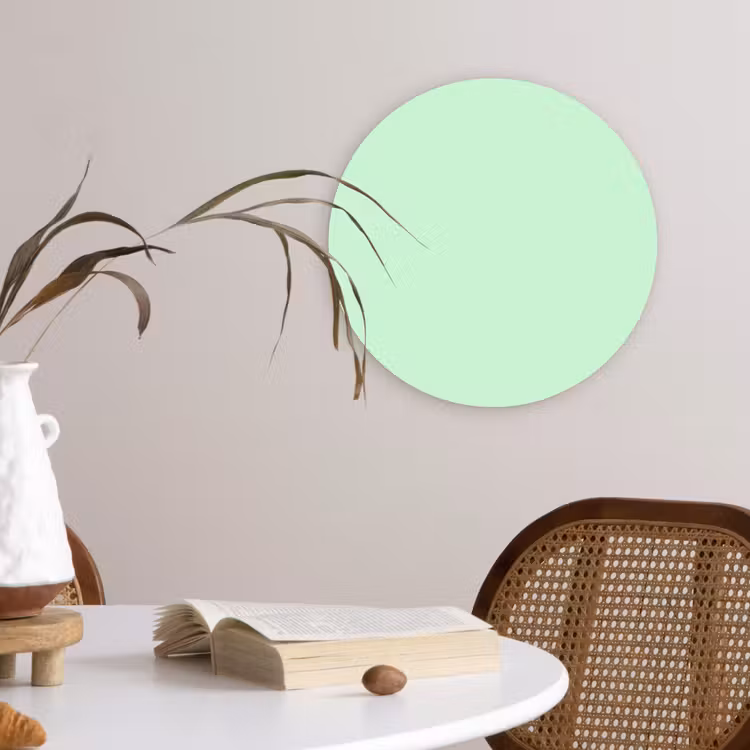 Pale - Mint - Groen Wandcirkel kunststof plaat 5mm dik klein 188 -sfeer4