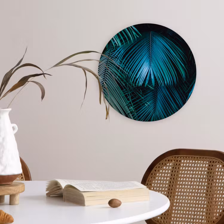 Palmblad - Tropisch - Natuur - Jungle Wandcirkel kunststof plaat 5mm dik klein -sfeer4