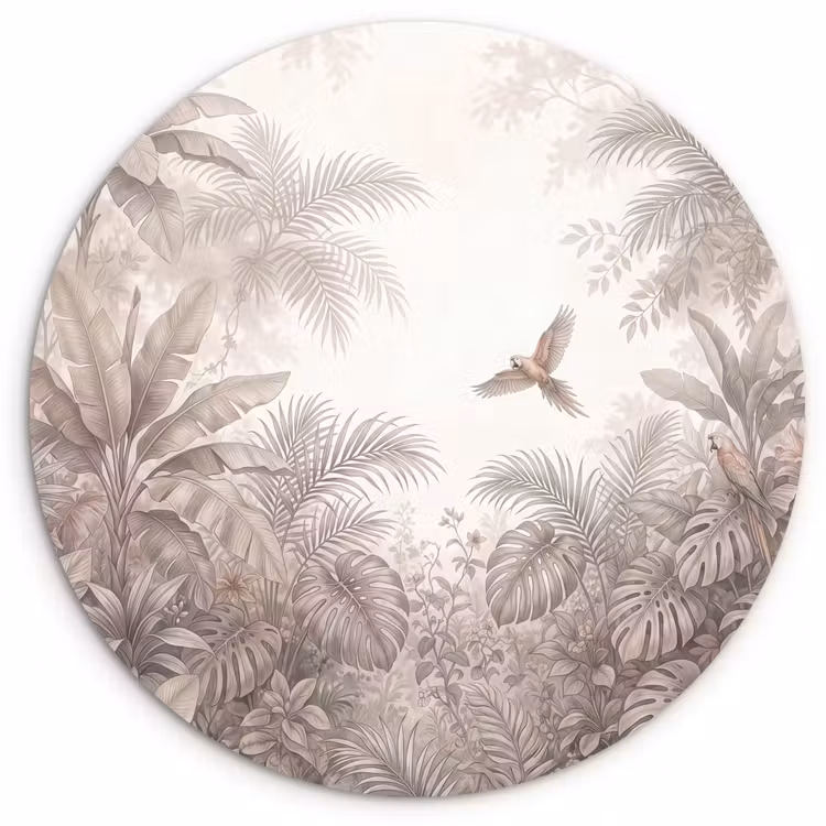 Papagaai - Jungle - Tropisch Wandcirkel kunststof plaat 5mm dik klein -3d
