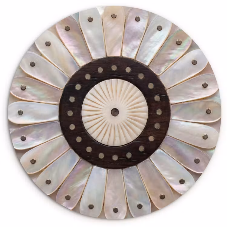 Parelmoer - Patroon - Decoratie - Ambacht - Wit Wandcirkel kunststof plaat 5mm dik klein -3d