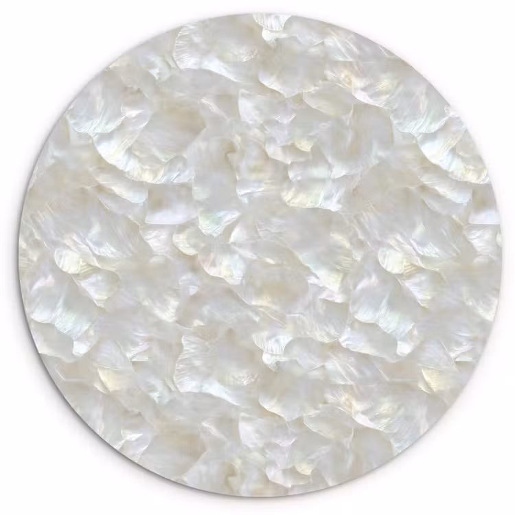 Parelmoerglans - Wit - Schelp Wandcirkel kunststof plaat 5mm dik klein 188 -3d