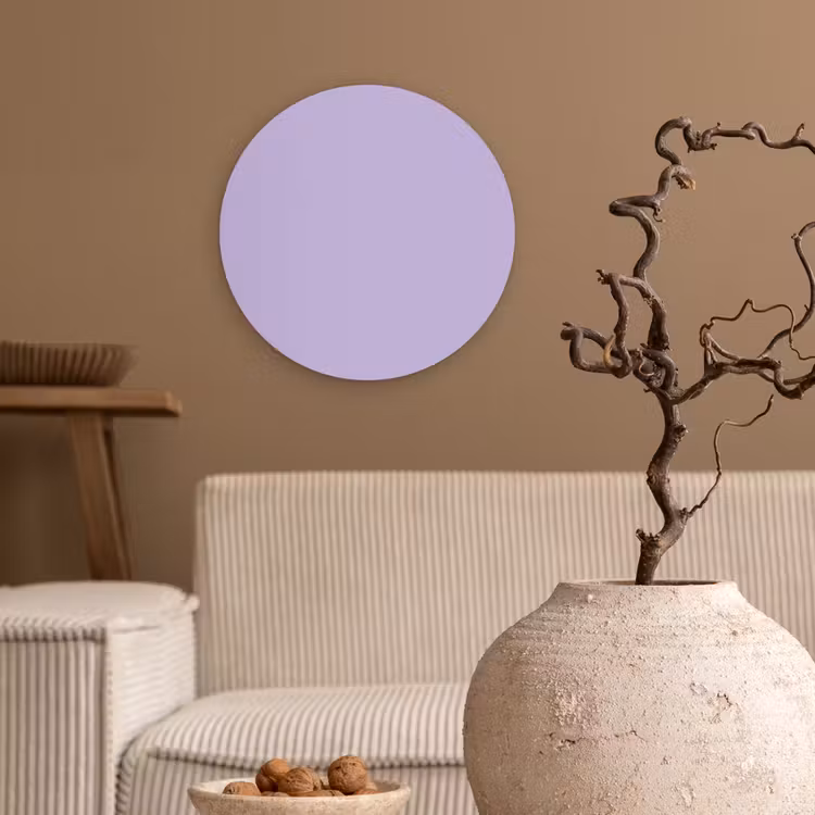 Pastel - Lilac - Paars Wandcirkel kunststof plaat 5mm dik klein 188 -sfeer1