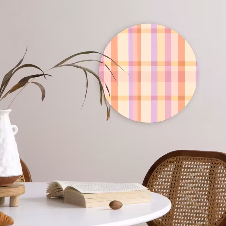 Pastel - uitpatroon - Geometrisch Wandcirkel kunststof plaat 5mm dik klein 188 -sfeer4