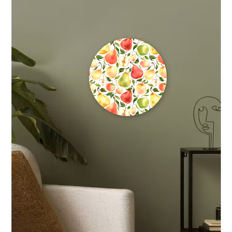 Patroon - Appels - Peren Wandcirkel kunststof plaat 5mm dik klein 188 -sfeer3