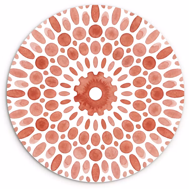 Patroon - Cirkels - Abstract - Modern - Rood Wandcirkel kunststof plaat 5mm dik klein -3d