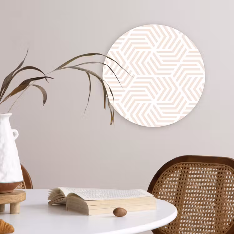 Patroon - Geometrie - Design - Pastel Wandcirkel kunststof plaat 5mm dik klein 188 -sfeer4