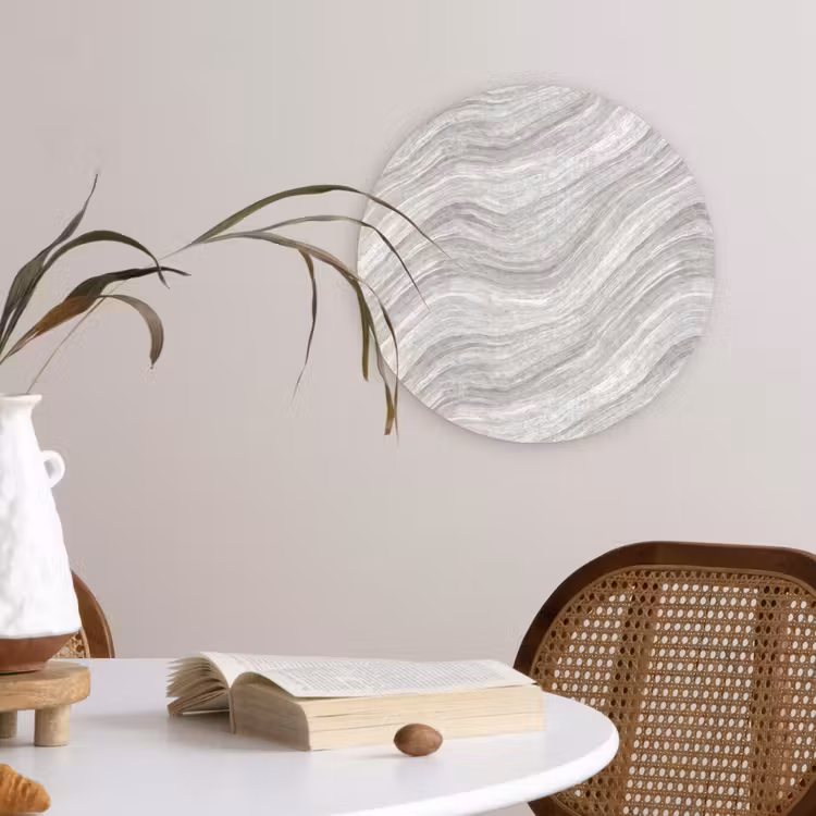 Patroon - Helder - Wit - Grijs Wandcirkel kunststof plaat 5mm dik klein 188 -sfeer4
