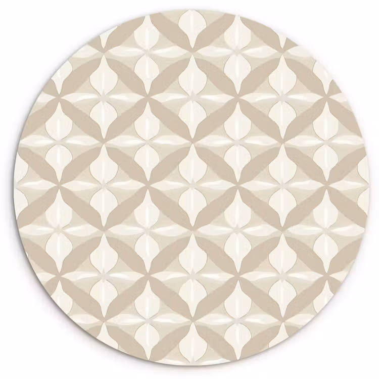 Patroon - Klassiek - Beige Wandcirkel kunststof plaat 5mm dik klein 188 -3d