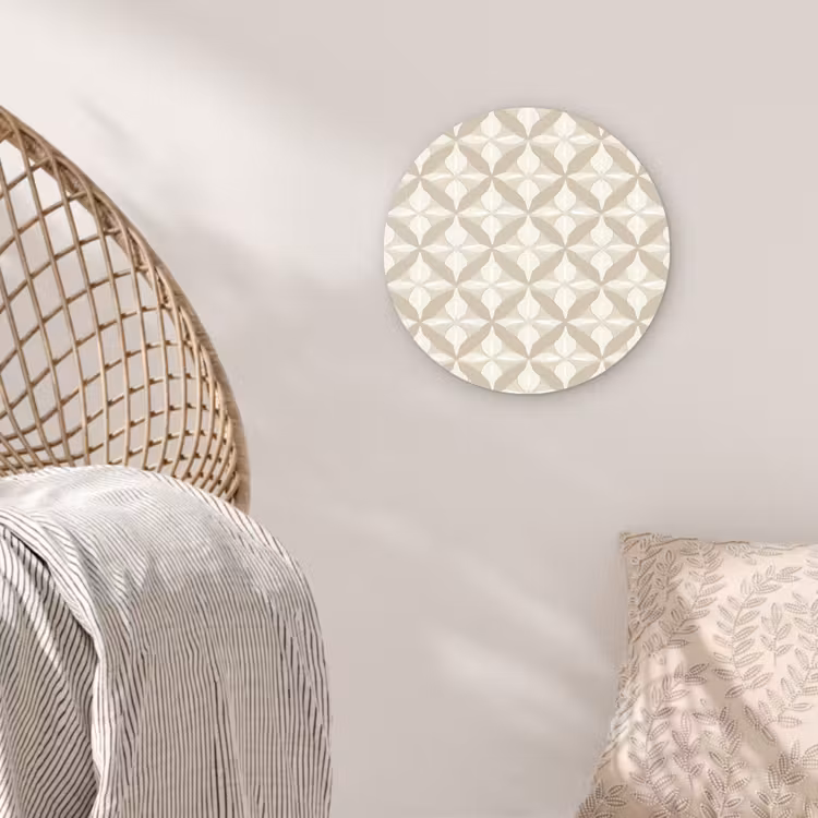 Patroon - Klassiek - Beige Wandcirkel kunststof plaat 5mm dik klein 188 -sfeer5