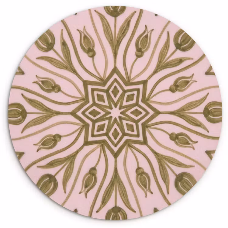 Patroon - Mandala - Decoratie - Abstract - Groen Wandcirkel kunststof plaat 5mm dik klein -3d