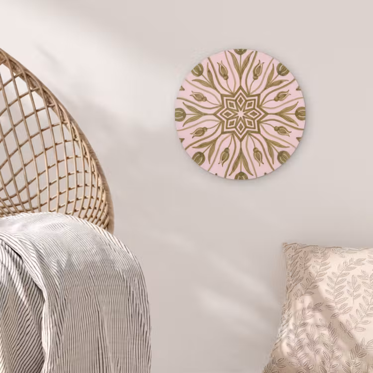 Patroon - Mandala - Decoratie - Abstract - Groen Wandcirkel kunststof plaat 5mm dik klein -sfeer5