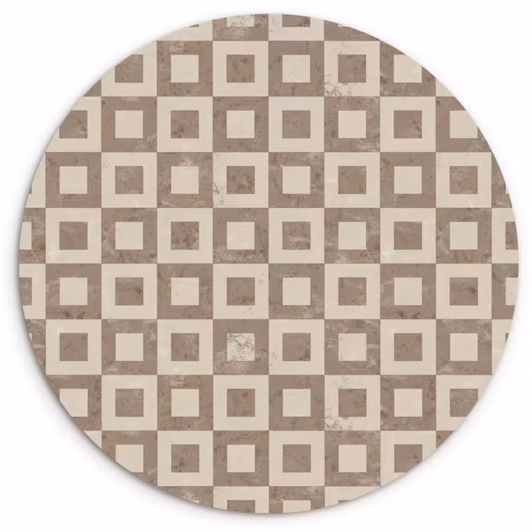 Patroon - Marmer - Beige Wandcirkel kunststof plaat 5mm dik klein 188 -3d