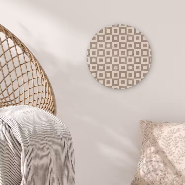 Patroon - Marmer - Beige Wandcirkel kunststof plaat 5mm dik klein 188 -sfeer5