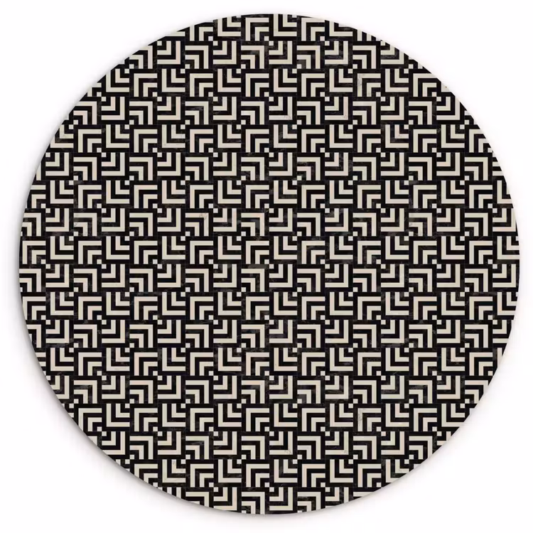 Patroon - Marmer - Zwart Wandcirkel kunststof plaat 5mm dik klein 188 -3d