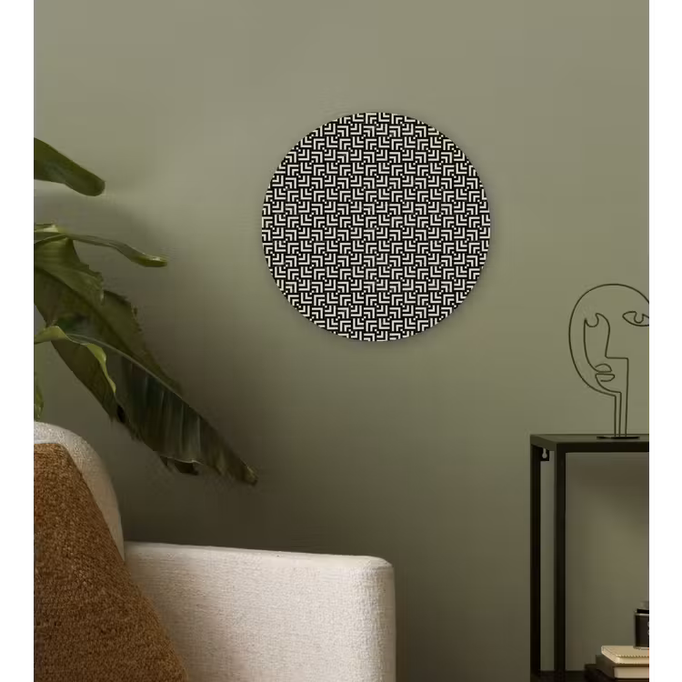 Patroon - Marmer - Zwart Wandcirkel kunststof plaat 5mm dik klein 188 -sfeer3