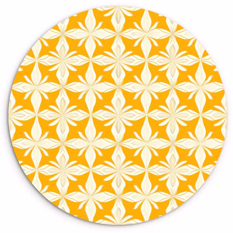 Patroon - Retro - Geel Wandcirkel kunststof plaat 5mm dik klein 188 -3d