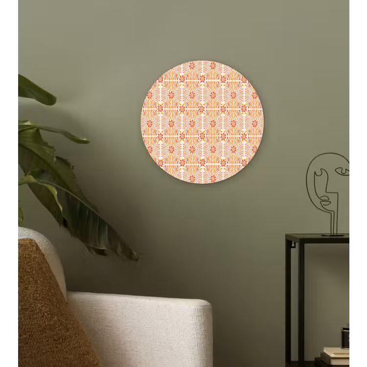 Patroon - Retro - Kleur Wandcirkel kunststof plaat 5mm dik klein 188 -sfeer3