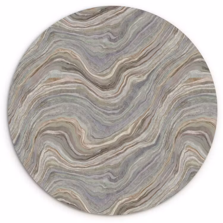 Patroon - Sereen - Paars - Groen Wandcirkel kunststof plaat 5mm dik klein 188 -3d