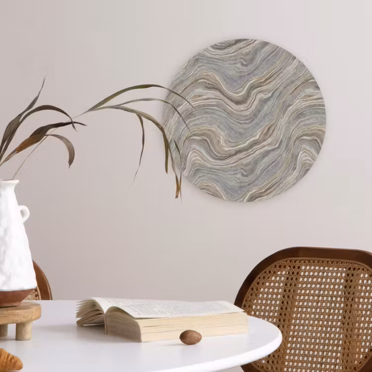 Patroon - Sereen - Paars - Groen Wandcirkel kunststof plaat 5mm dik klein 188 -sfeer4