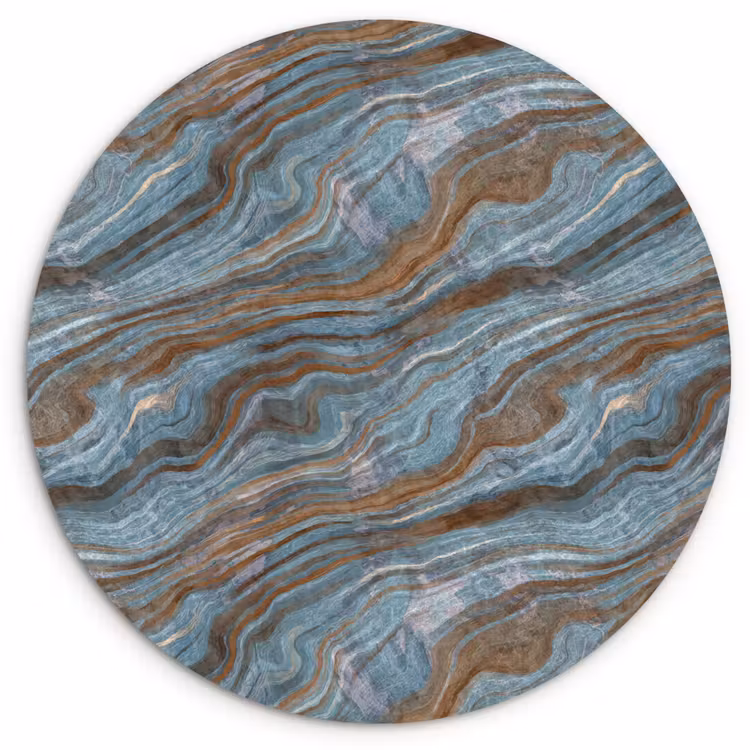 Patroon - Steen - Blauw Wandcirkel kunststof plaat 5mm dik klein 188 -3d