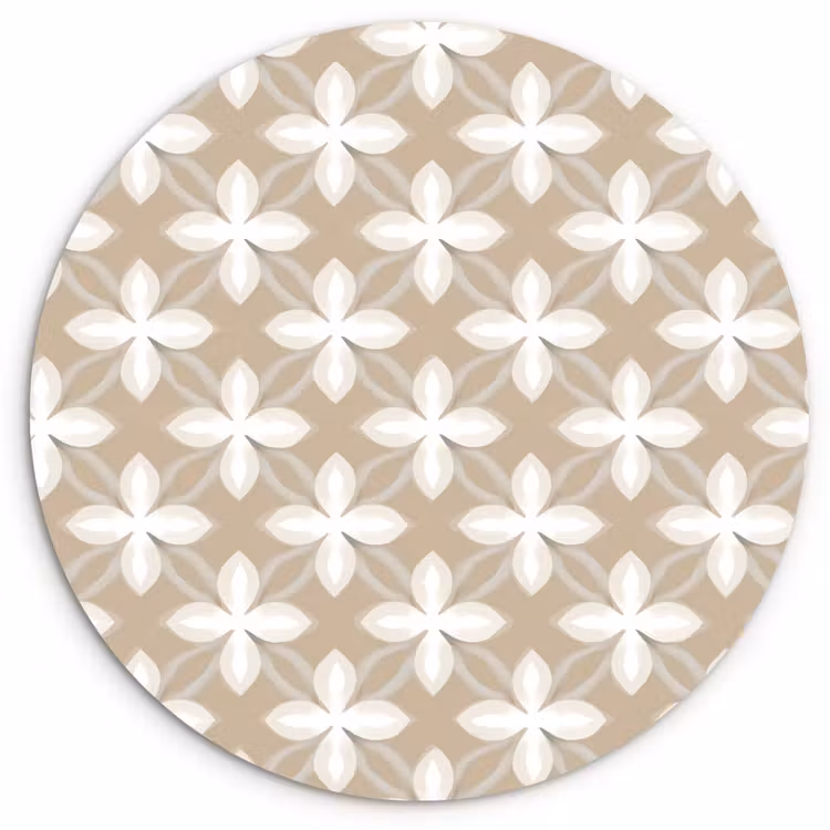 Patroon - Symmetrisch - Beige Wandcirkel kunststof plaat 5mm dik klein 188 -3d
