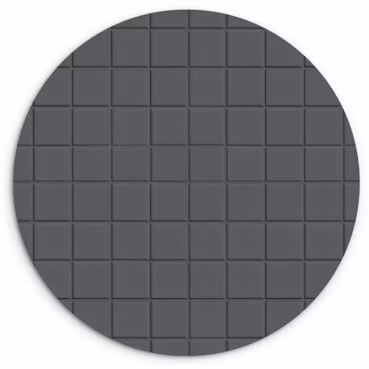 Patroon - Tegel - Grafiet - Grijs Wandcirkel kunststof plaat 5mm dik klein 188 -3d