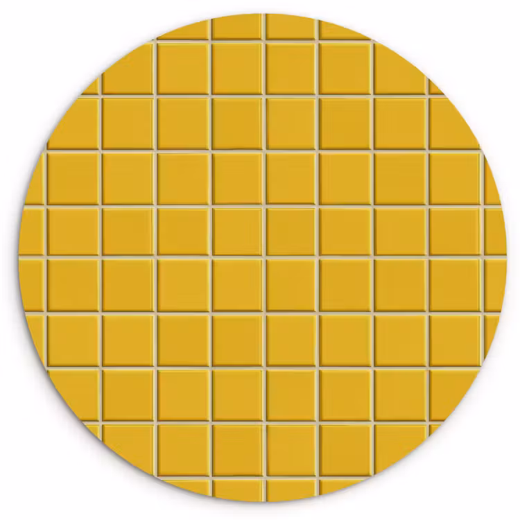 Patroon - Tegel - Okergeel Wandcirkel kunststof plaat 5mm dik klein 188 -3d
