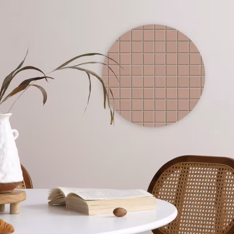 Patroon - Tegel - Oudroze Wandcirkel kunststof plaat 5mm dik klein 188 -sfeer4