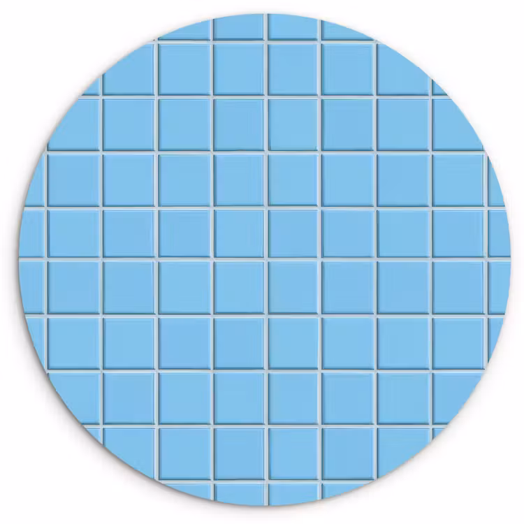 Patroon - Tegel - Pastel - Blauw Wandcirkel kunststof plaat 5mm dik klein 188 -3d