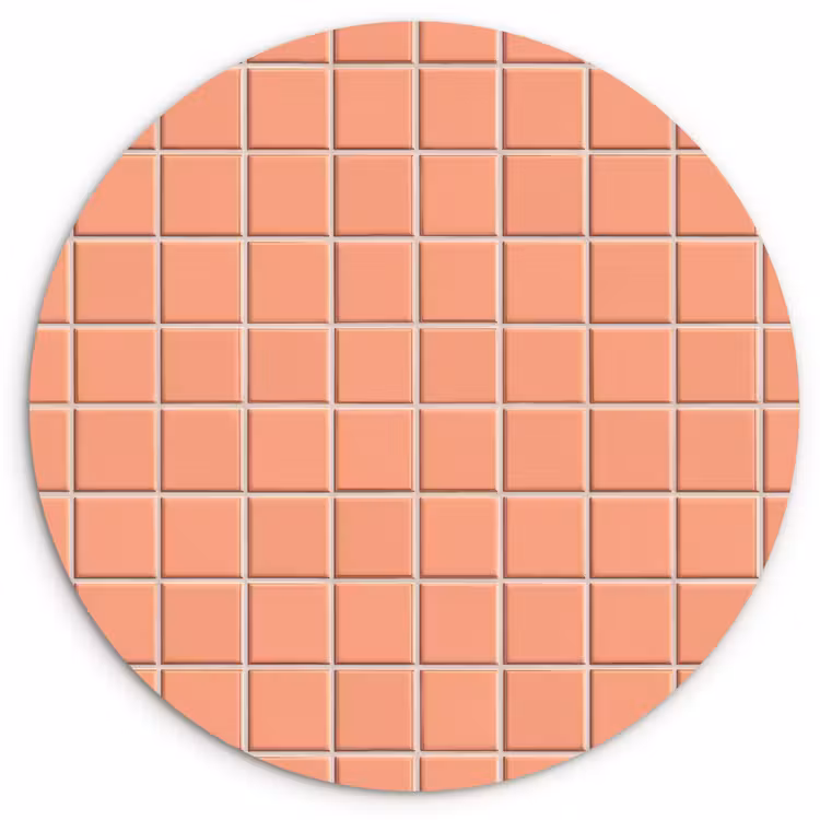 Patroon - Tegels - Perzik Wandcirkel kunststof plaat 5mm dik klein 188 -3d