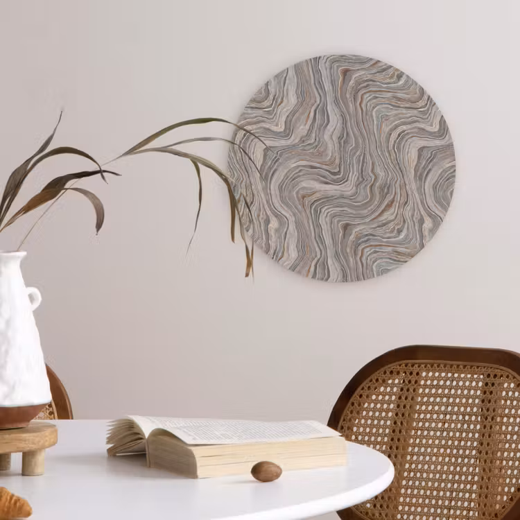 Patroon - Textuur - Grijs Wandcirkel kunststof plaat 5mm dik klein 188 -sfeer4