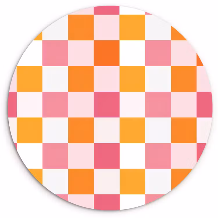 Patroon - Vierkant - Roze Wandcirkel kunststof plaat 5mm dik klein 188 -3d