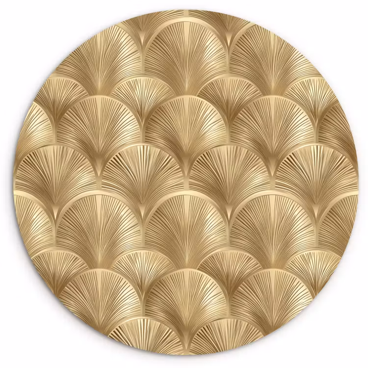 Patroon - Waaier - Goud Wandcirkel kunststof plaat 5mm dik klein 188 -3d