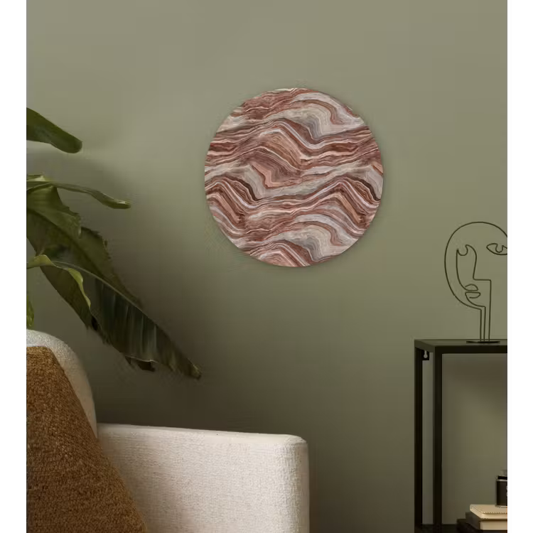 Patroon - Zandsteen - Travertijn Wandcirkel kunststof plaat 5mm dik klein 188 -sfeer3