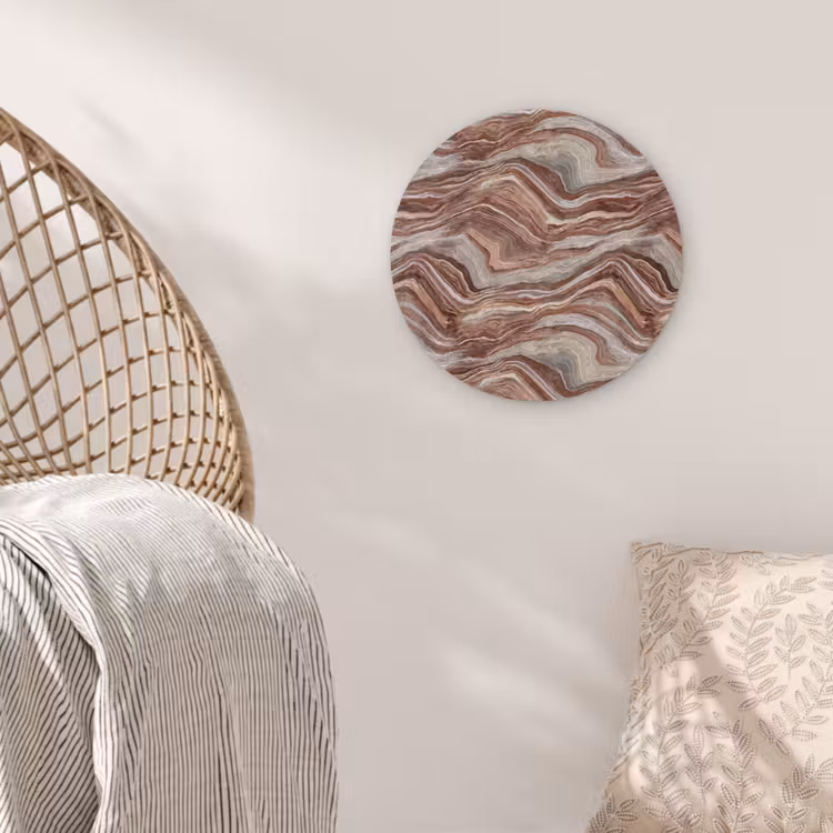 Patroon - Zandsteen - Travertijn Wandcirkel kunststof plaat 5mm dik klein 188 -sfeer5