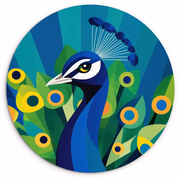Pauw - Cirkels - Blauw Wandcirkel kunststof plaat 5mm dik klein -3d